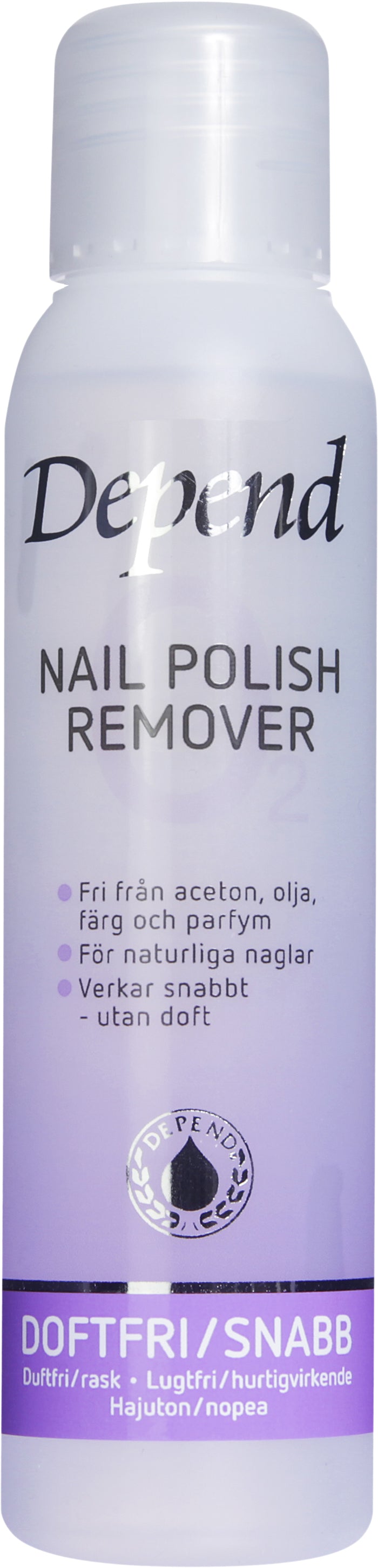Depend O2 Nailpolish Remover Duft fri 100ml