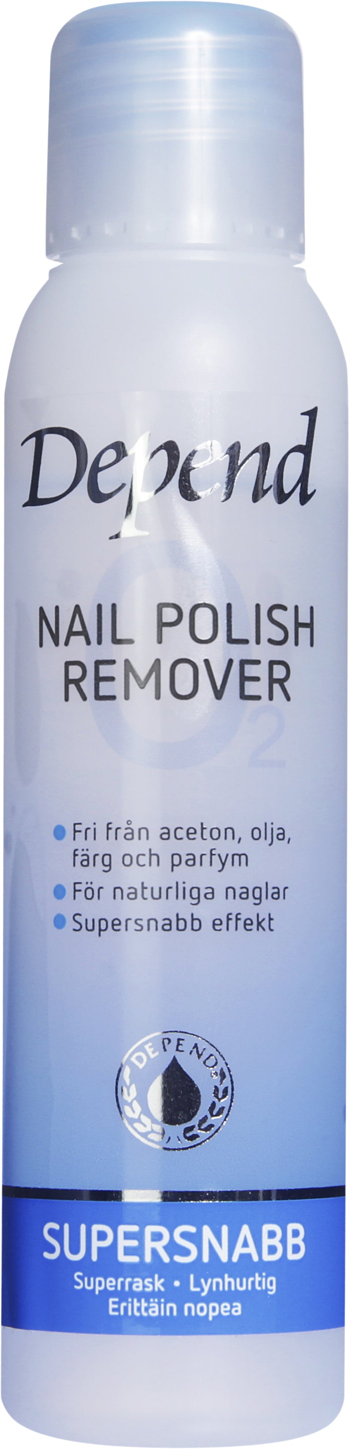 Depend O2 Nailpolish Remover Duft og Olie Fri 100ml