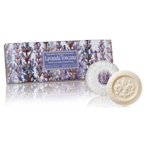 Saponificio Artigianale Fiorentino Luksus Håndsæber Lavanda Toscana 3 x 100 gr.