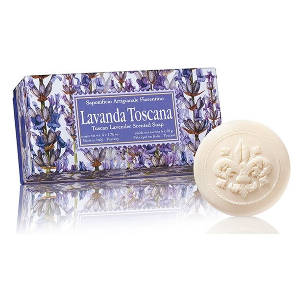 Saponificio Artigianale Fiorentino Luksus Håndsæber Lavanda Toscana 6 x 50 gr.