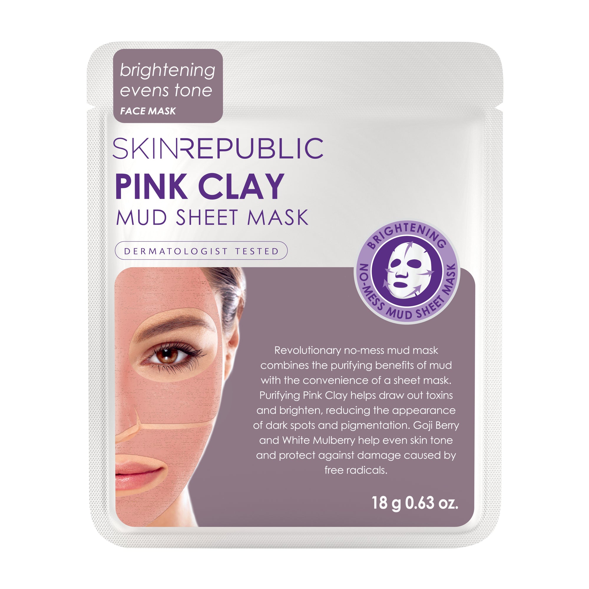 Skin Republic Pink Clay Mud Sheet Mask 18 g.