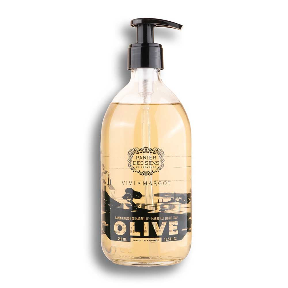 Panier Des Sens Marseille Hand Soap Olive i Glasflaske 490 ml.