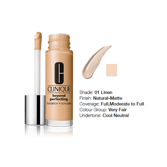 Clinique Beyond Perfecting™ Foundation + Concealer 01 Linen