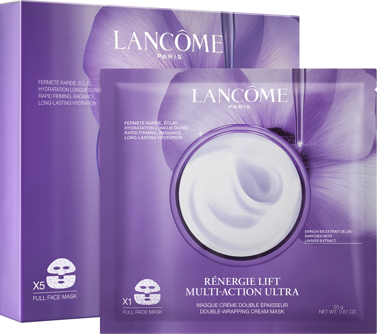 Lancome Renergie Multi Lift Double-Wrapping Cream Mask 5 x 20 g.