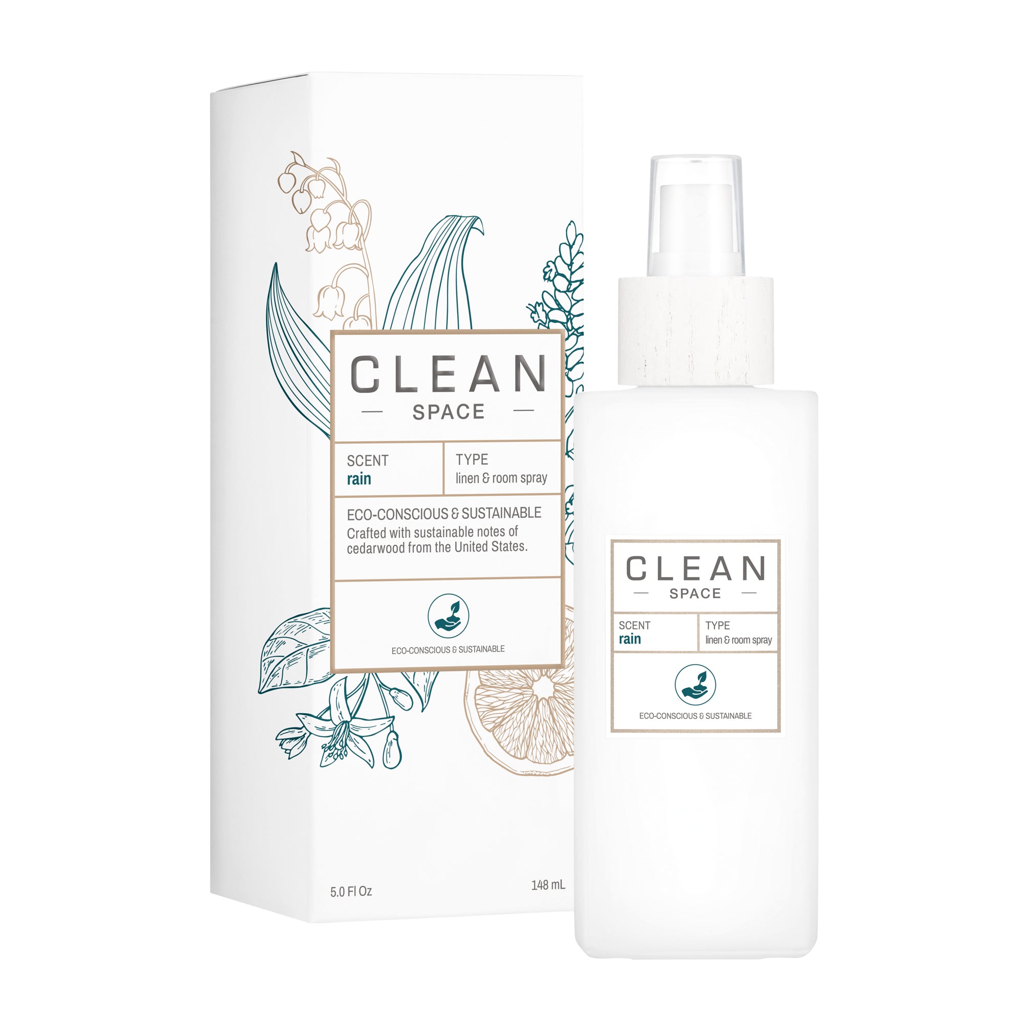 Clean Space Linen & Room Spray Rain 148 ml.